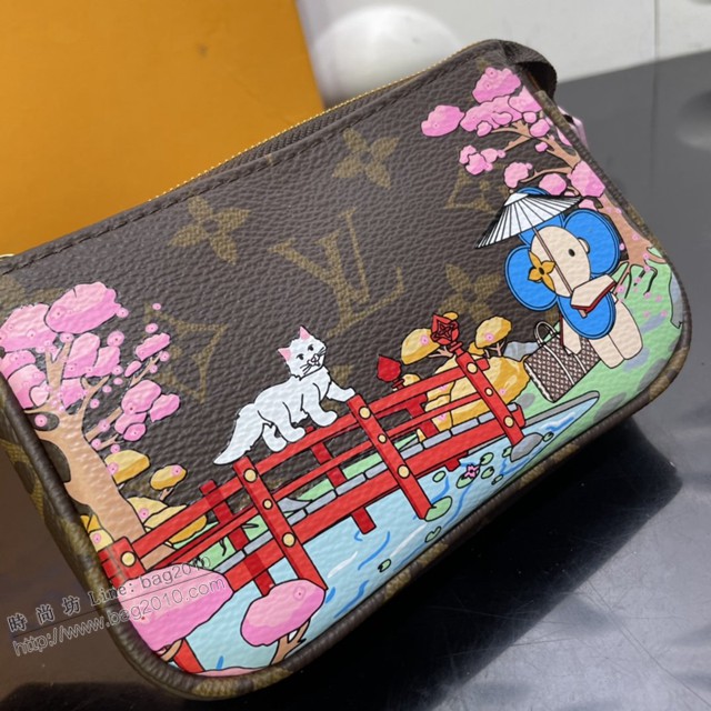 路易威登2021專櫃新款女包 lv鏈條小包 M45905 M80863 N60487 迷你Pochette Accessoires手拿包 品牌吉祥物Vivienne手撐油紙傘漫步日式庭院  ydh4526